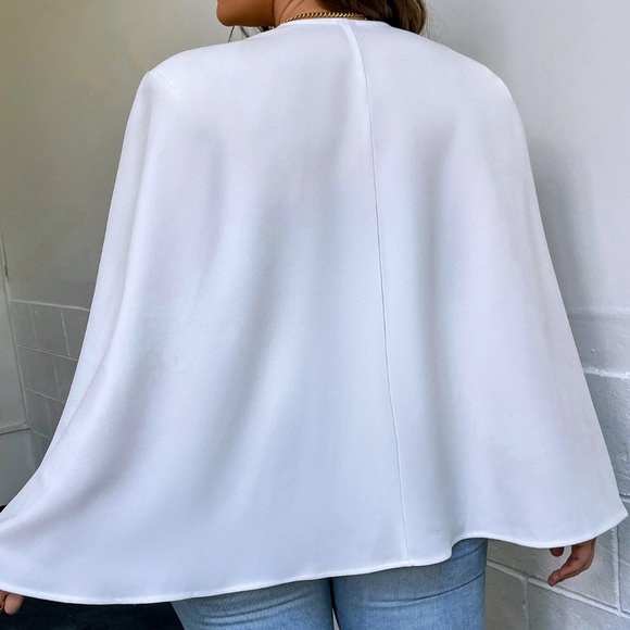 Classic White Cape Work Office Blazer - Picture 6 of 7